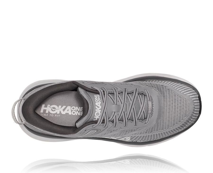 Running Shoes Mens - Hoka One One Bondi 7 - Grey - RNLCYMG-78